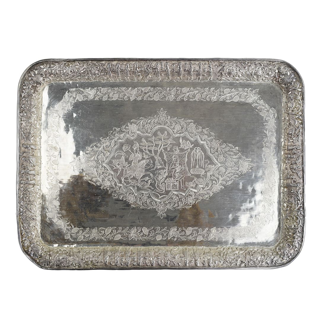 Persian Sterling Silver Serving Tray