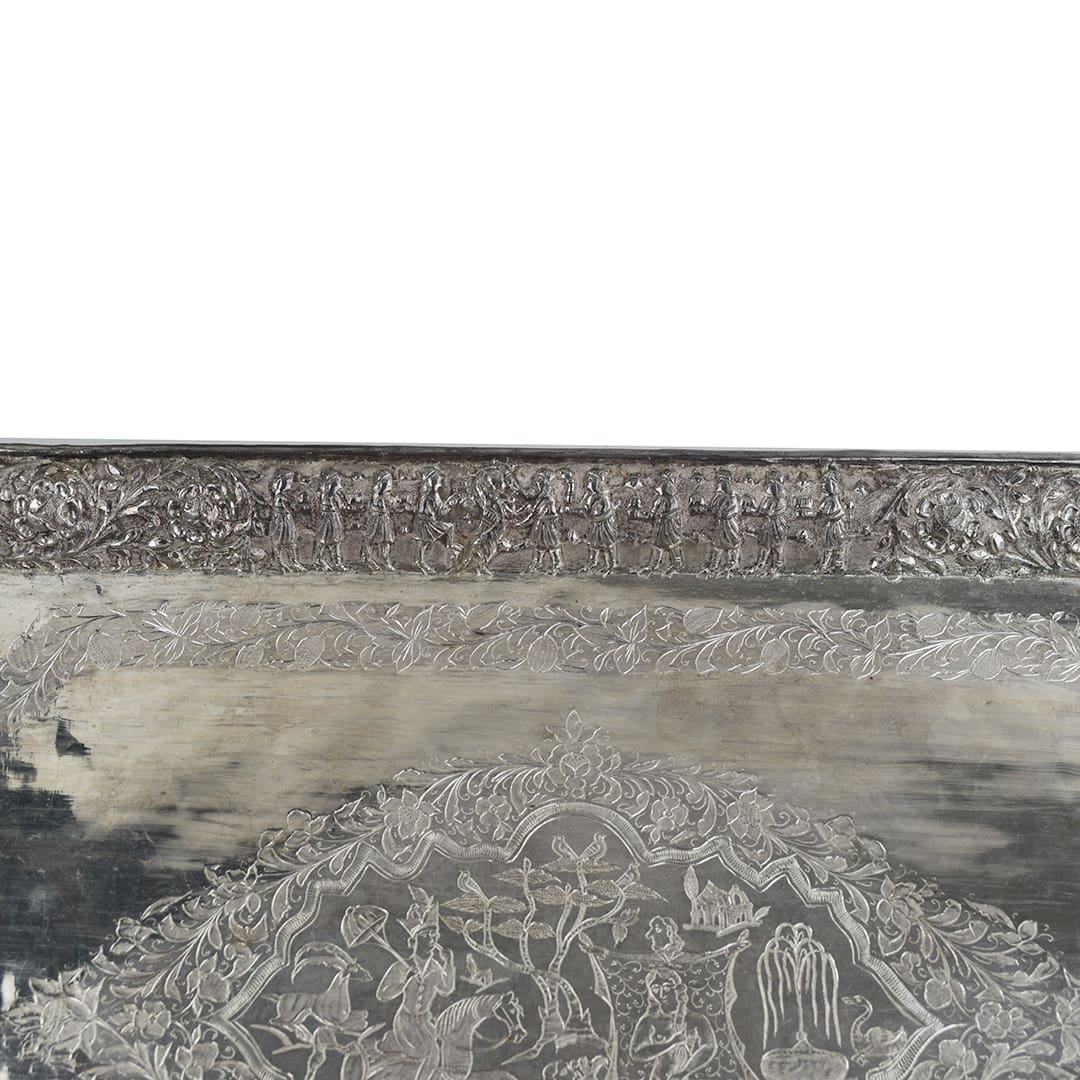 Persian Sterling Silver Serving Tray 38.987 t oz. - Image 2