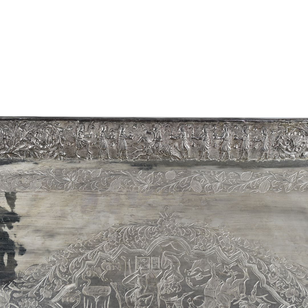 Persian Sterling Silver Serving Tray 38.987 t oz. - Image 4