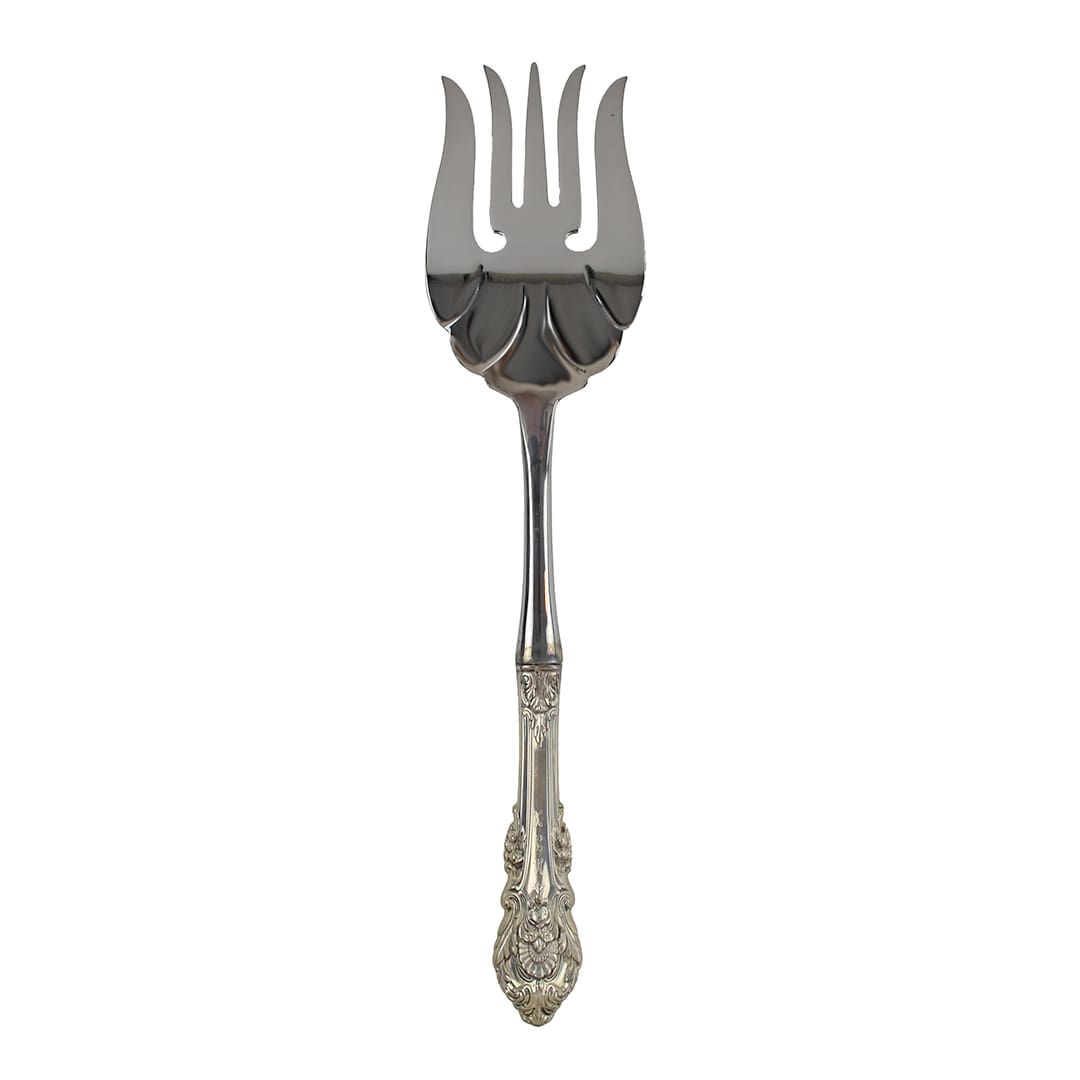 Sir Christopher by Wallace Tine Cold Meat Serving Fork Sterling Handle 10.75'' - Image 2