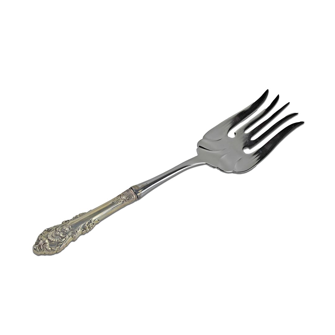Sir Christopher by Wallace Tine Cold Meat Serving Fork Sterling Handle 10.75'' - Image 4