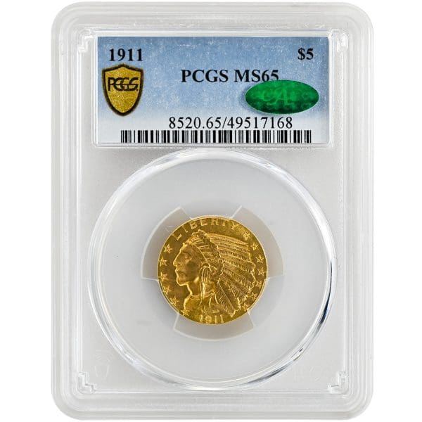 1911 $5 Indian, PCGS MS65 CAC