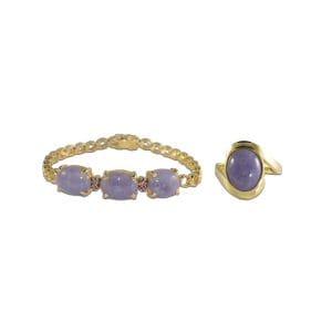 Lavender Jade Bracelet and Ring Set