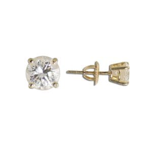 Diamond Stud Earrings in 14K Yellow Gold