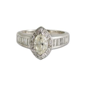 Marquise Diamond Ring in 14K White Gold