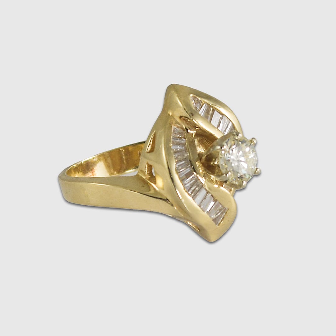 14K Yellow Gold Diamond Engagement Ring - Image 2