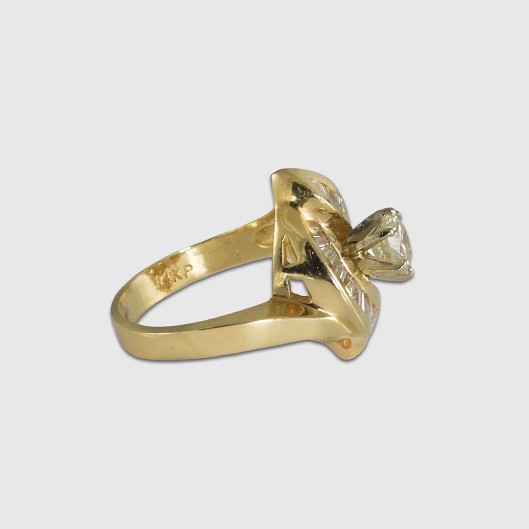 14K Yellow Gold Diamond Engagement Ring - Image 3