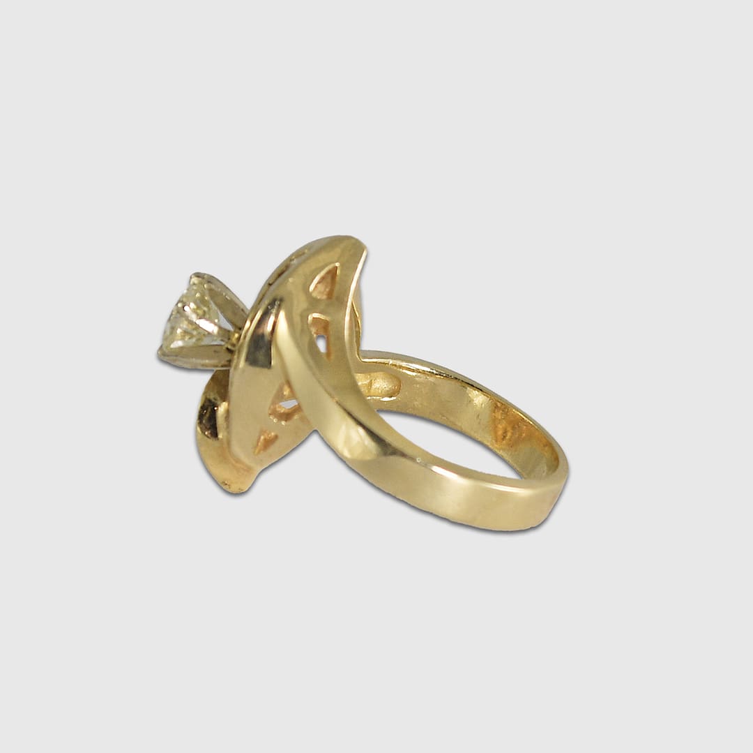 14K Yellow Gold Diamond Engagement Ring - Image 5