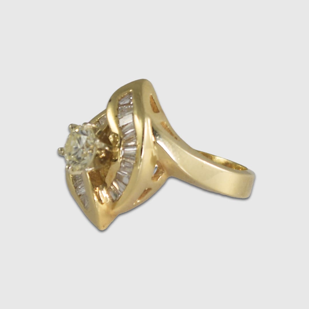 14K Yellow Gold Diamond Engagement Ring - Image 6