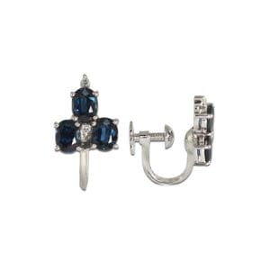 Sapphire Earrings in 14K White Gold