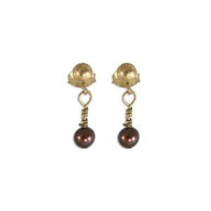 Freshwater Pearl Earrings in 10K Yellow Gold