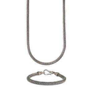 Sterling Silver Bracelet and Necklace Set