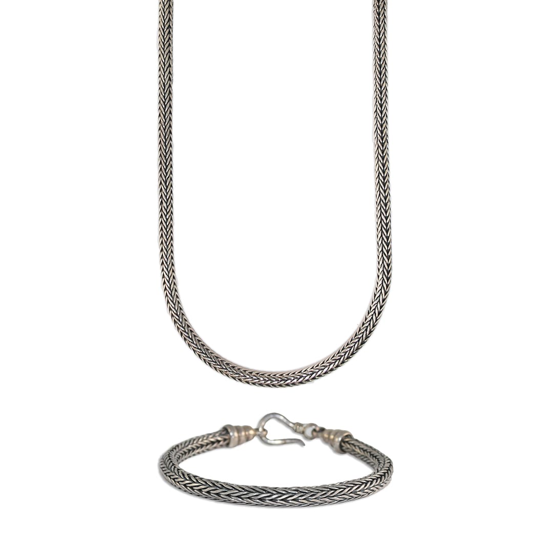 Sterling Silver Bracelet and Necklace Set