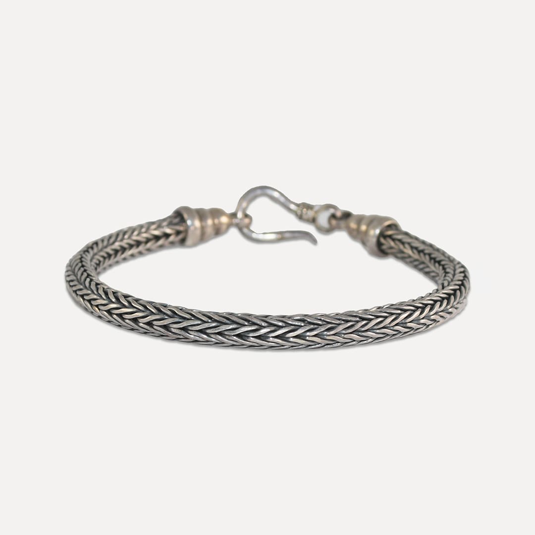 Sterling Silver Designer Style Fancy Woven Bracelet & Necklace Set - Image 2