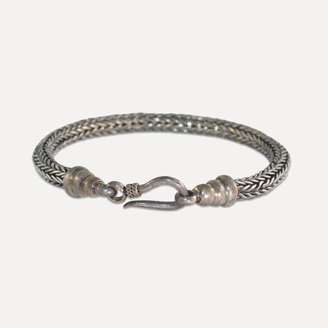 Sterling Silver Designer Style Fancy Woven Bracelet & Necklace Set - Image 4