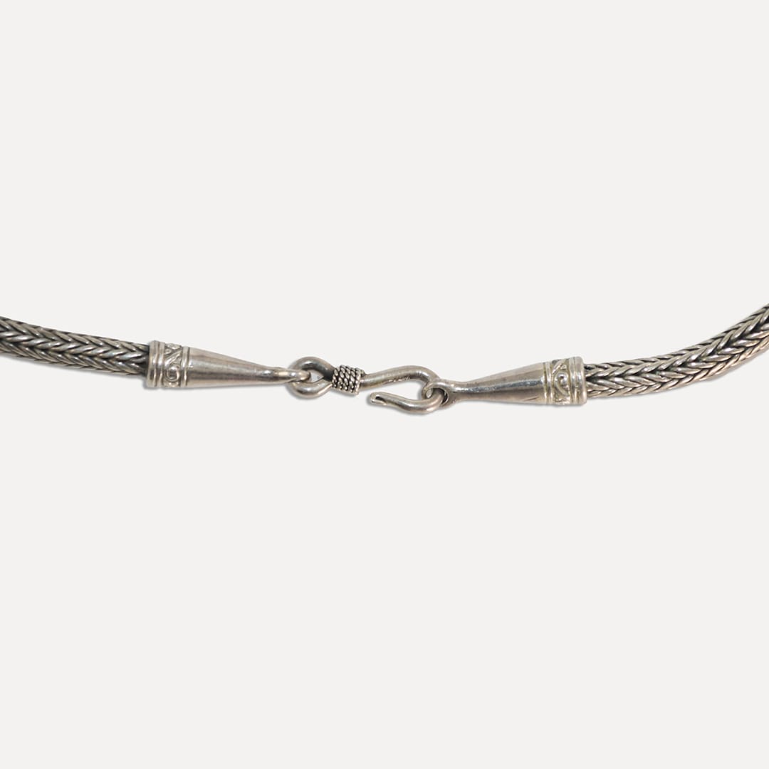 Sterling Silver Designer Style Fancy Woven Bracelet & Necklace Set - Image 7