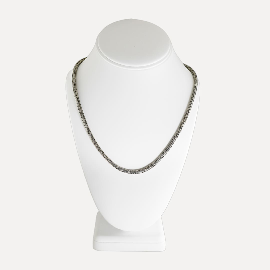 Sterling Silver Designer Style Fancy Woven Bracelet & Necklace Set - Image 9