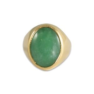 Green Jade Ring in 22K Yellow Gold