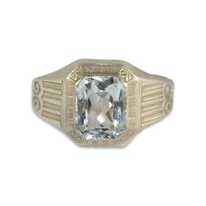 Vintage Aquamarine Ring in 14K White Gold