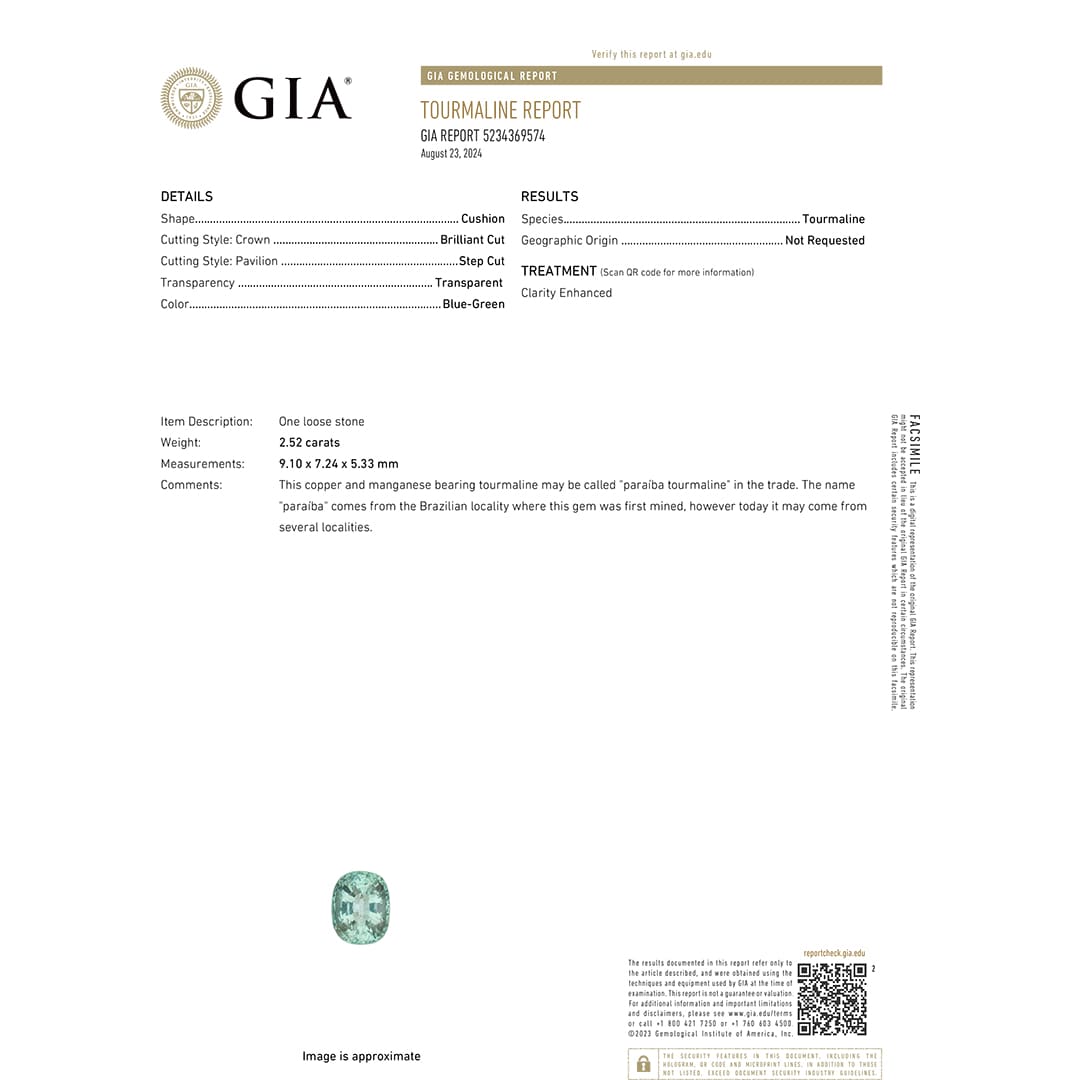 GIA Certified Oval Paraiba Tourmaline Loose Stone - Image 4