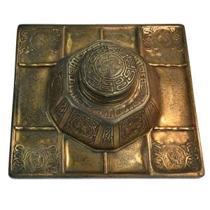 Tiffany Studios New York Large Zodiac Bronze Ink Well