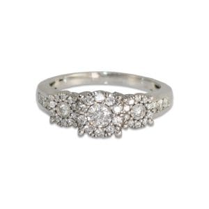 Diamond Cluster Ring in 14K White Gold