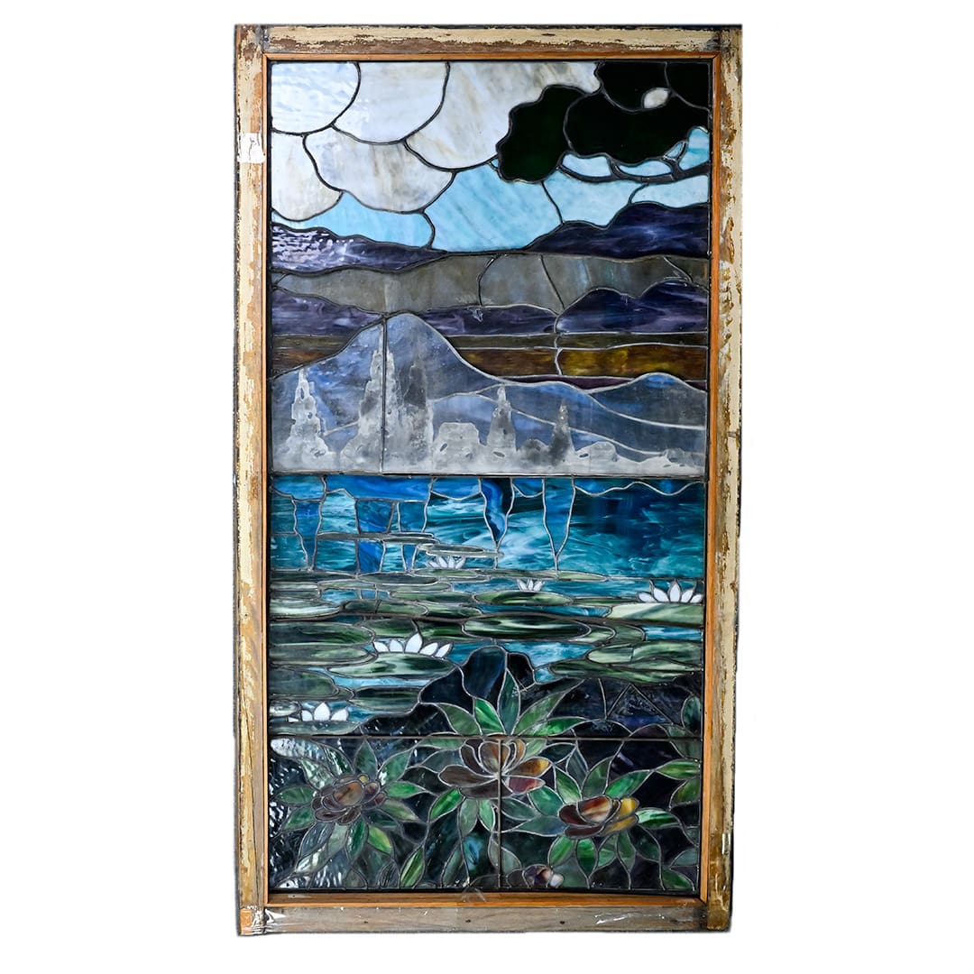 Art Nouveau Leaded Glass Window