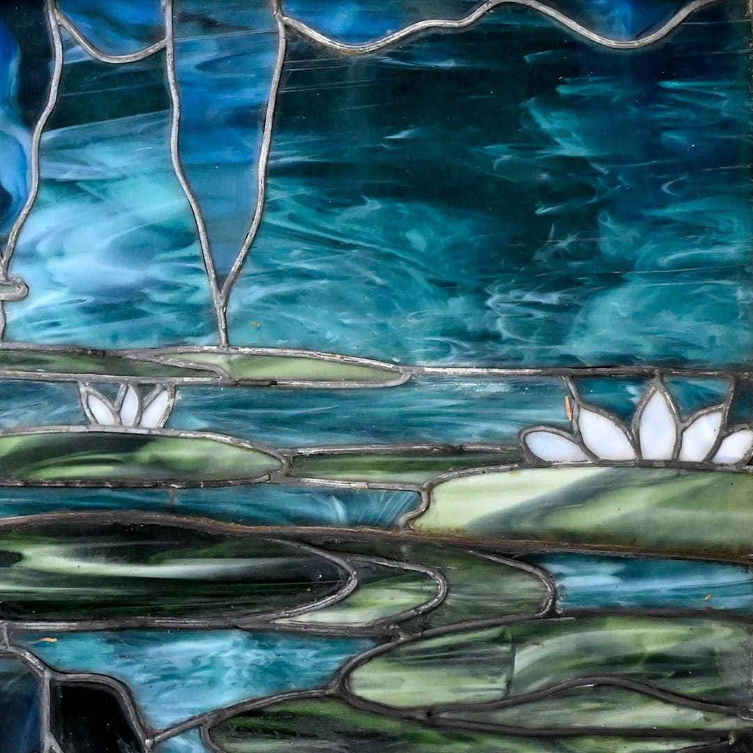 Art Nouveau Leaded Glass Window, Circa 1900-1930 - Image 4