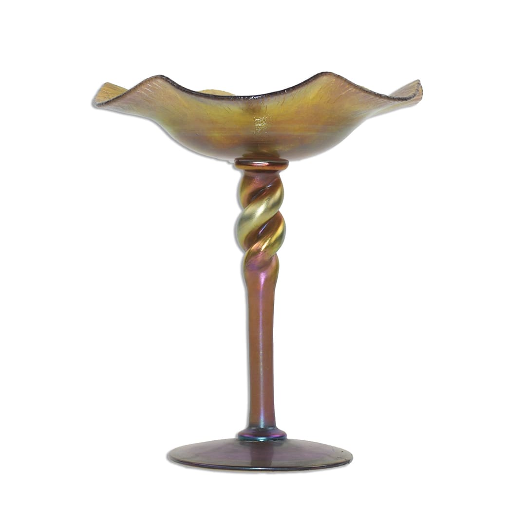 Steuben Gold Aurene Glass Floriform Compote - Image 2