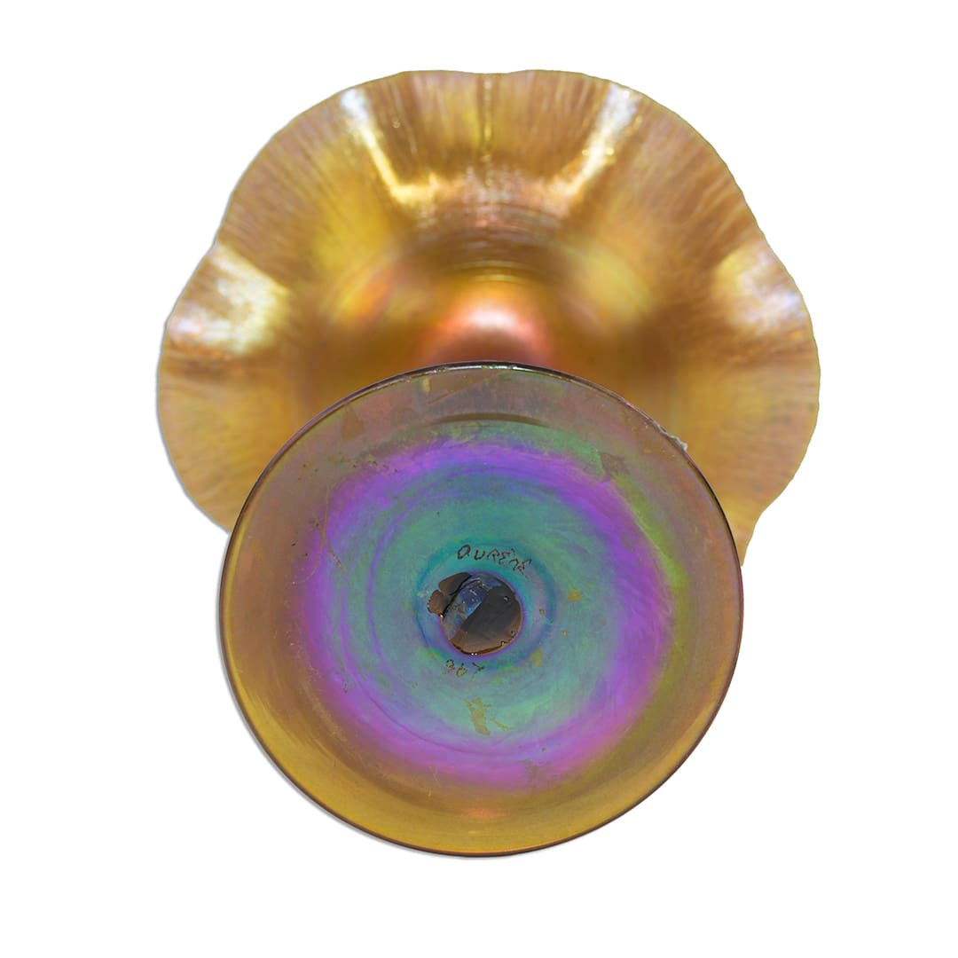 Steuben Gold Aurene Glass Floriform Compote - Image 4