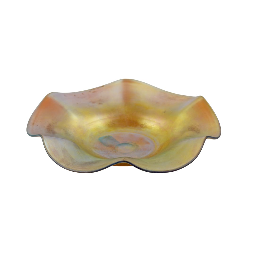 Steuben Gold Aurene Glass Underplate