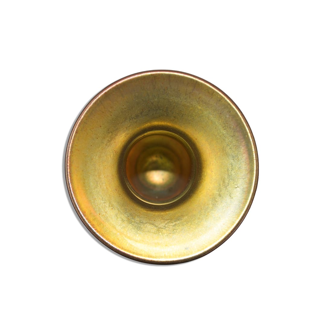 Set of (2) Steuben Gold Aurene Glass Candlesticks - Image 3