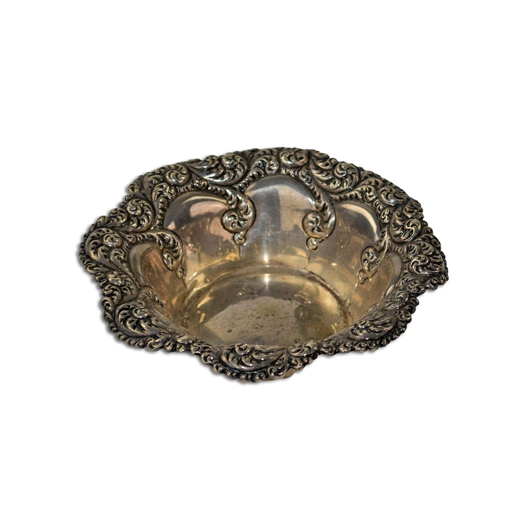Sterling Silver Floral Dish