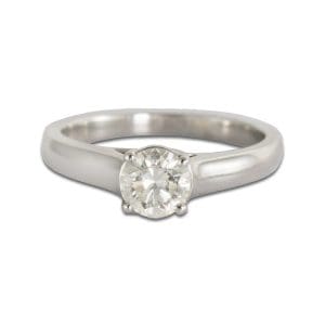 Diamond Solitaire Ring in 14K White Gold