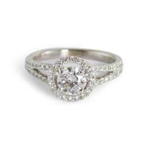 Diamond Halo Ring in 14K White Gold