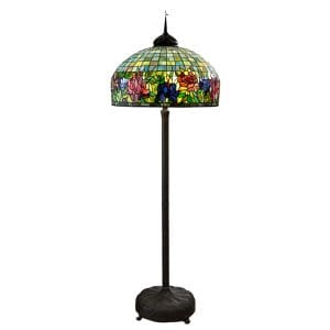 Tiffany Style Oriental Poppy Border Floor Lamp