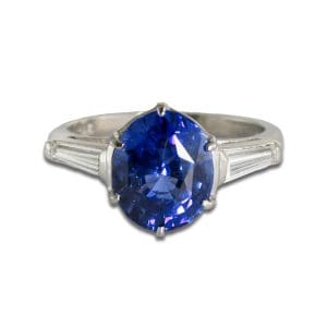 Sapphire and Diamond Ring in Platinum