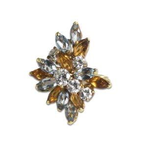 Aquamarine, Golden Beryl, and Diamond Cocktail Ring