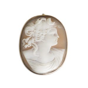 10K Yellow Gold Antique Cameo Brooch