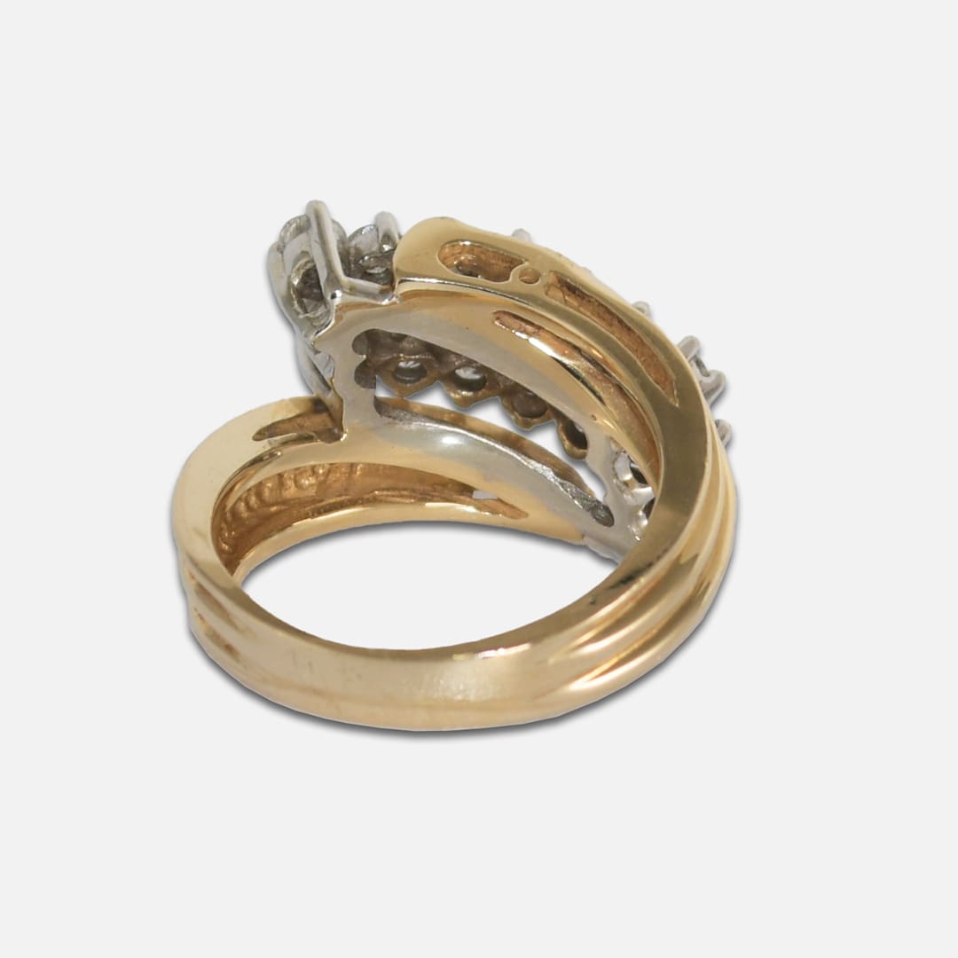 14K Yellow and White Gold Diamond Journey Ring 2.10ct - Image 4
