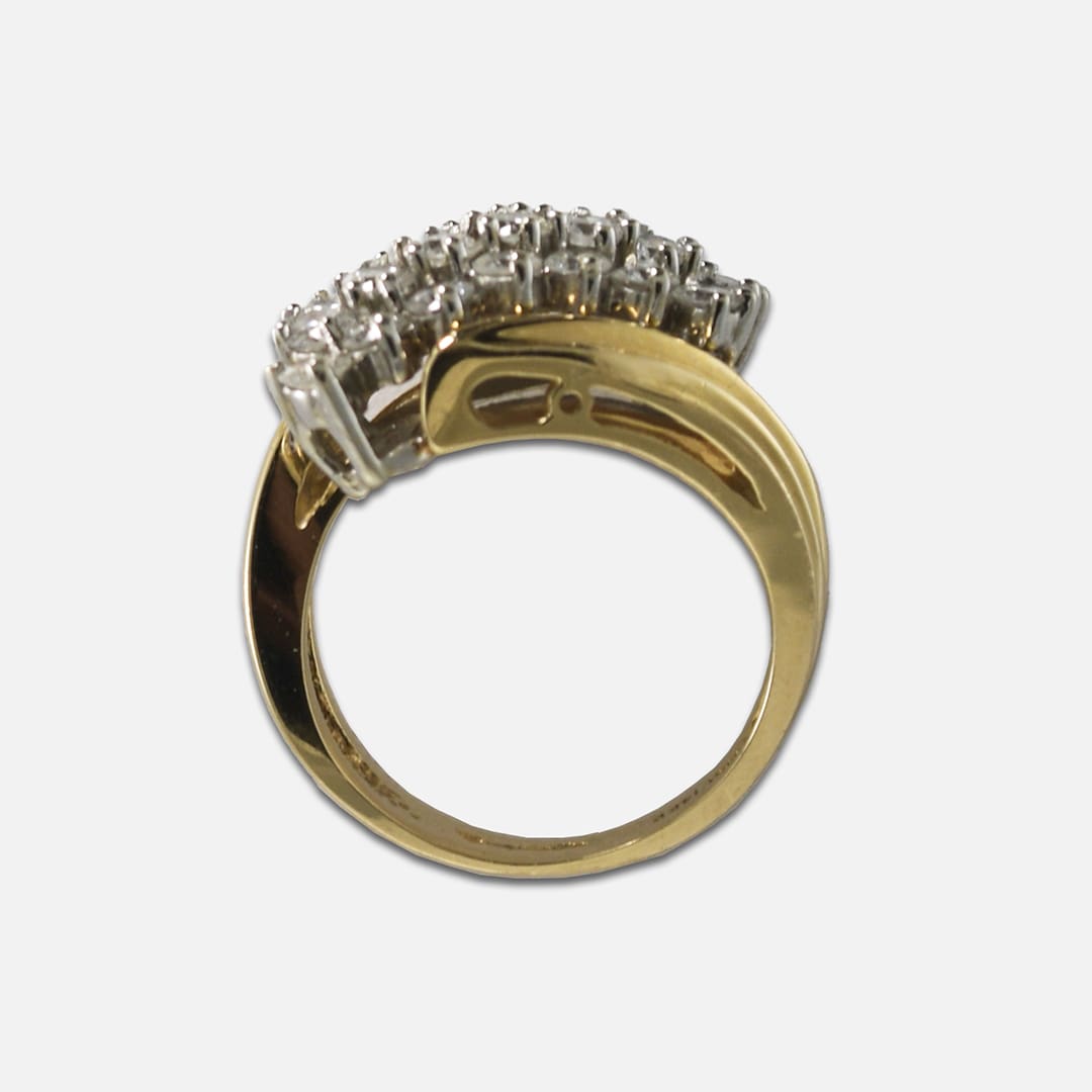14K Yellow and White Gold Diamond Journey Ring 2.10ct - Image 7