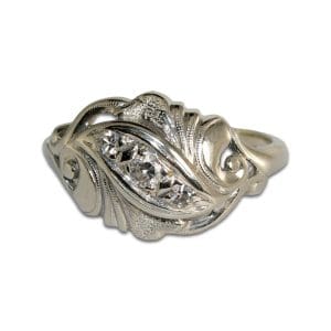 Antique Diamond Ring in 14K White Gold