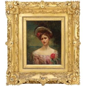 PORTRAIT OF A YOUNG WOMAN by Letita Bonnet (Bennet) Hart