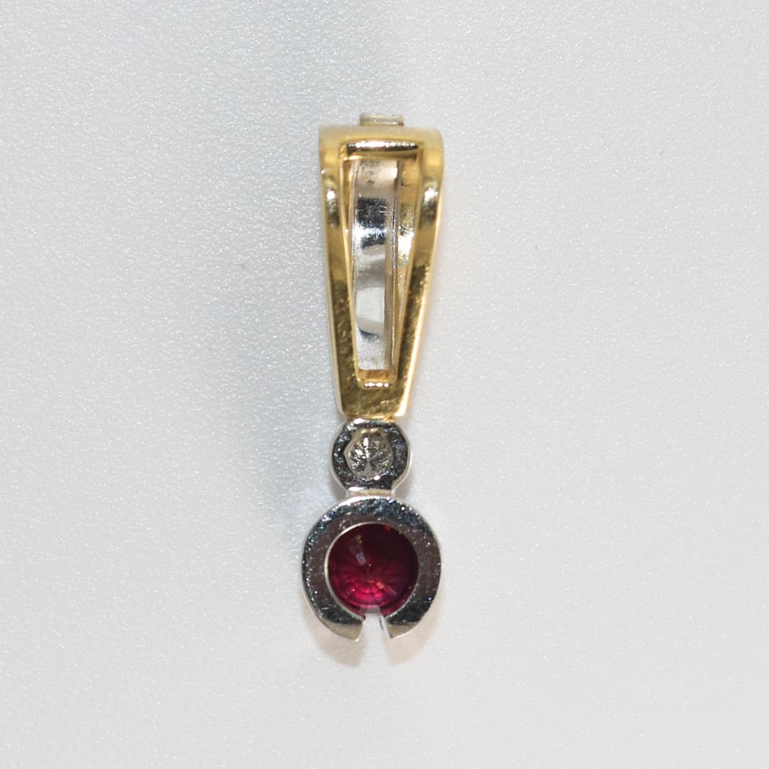 14K Two-Tone Ruby & Diamond Pendant - Image 2