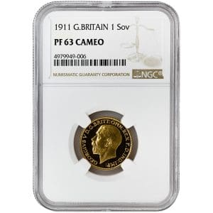 1911 Sovereign, NGC PF63CAM, George V rare coin