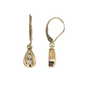 Diamond Dangle Earrings in 10K Yellow Gold