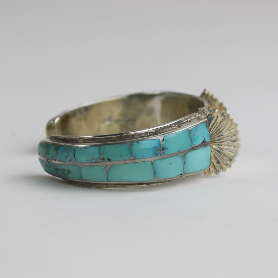 Sterling Silver Turquoise Bracelet 1.23 ozt - Image 3