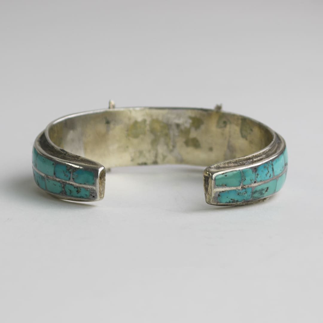 Sterling Silver Turquoise Bracelet 1.23 ozt - Image 4