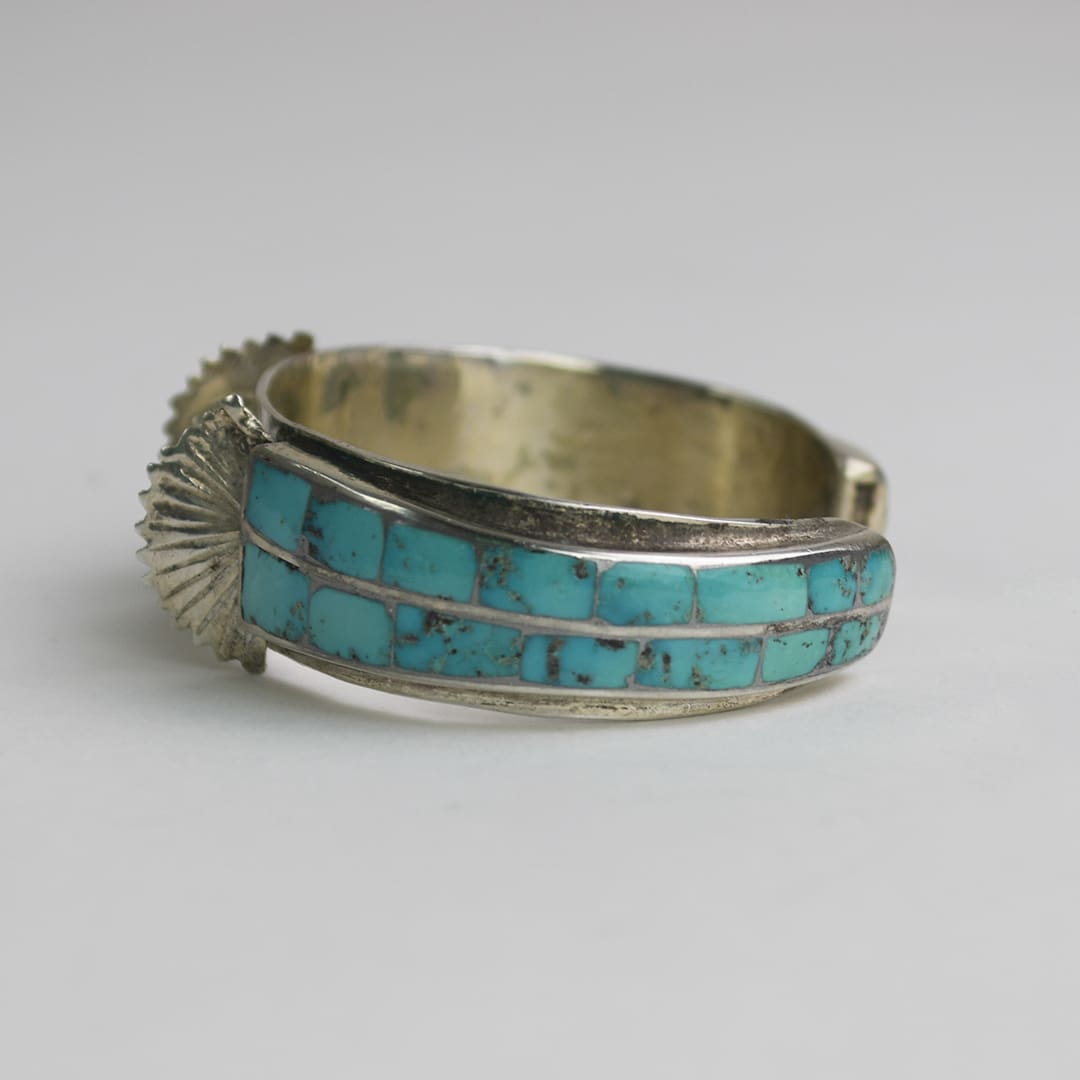 Sterling Silver Turquoise Bracelet 1.23 ozt - Image 5