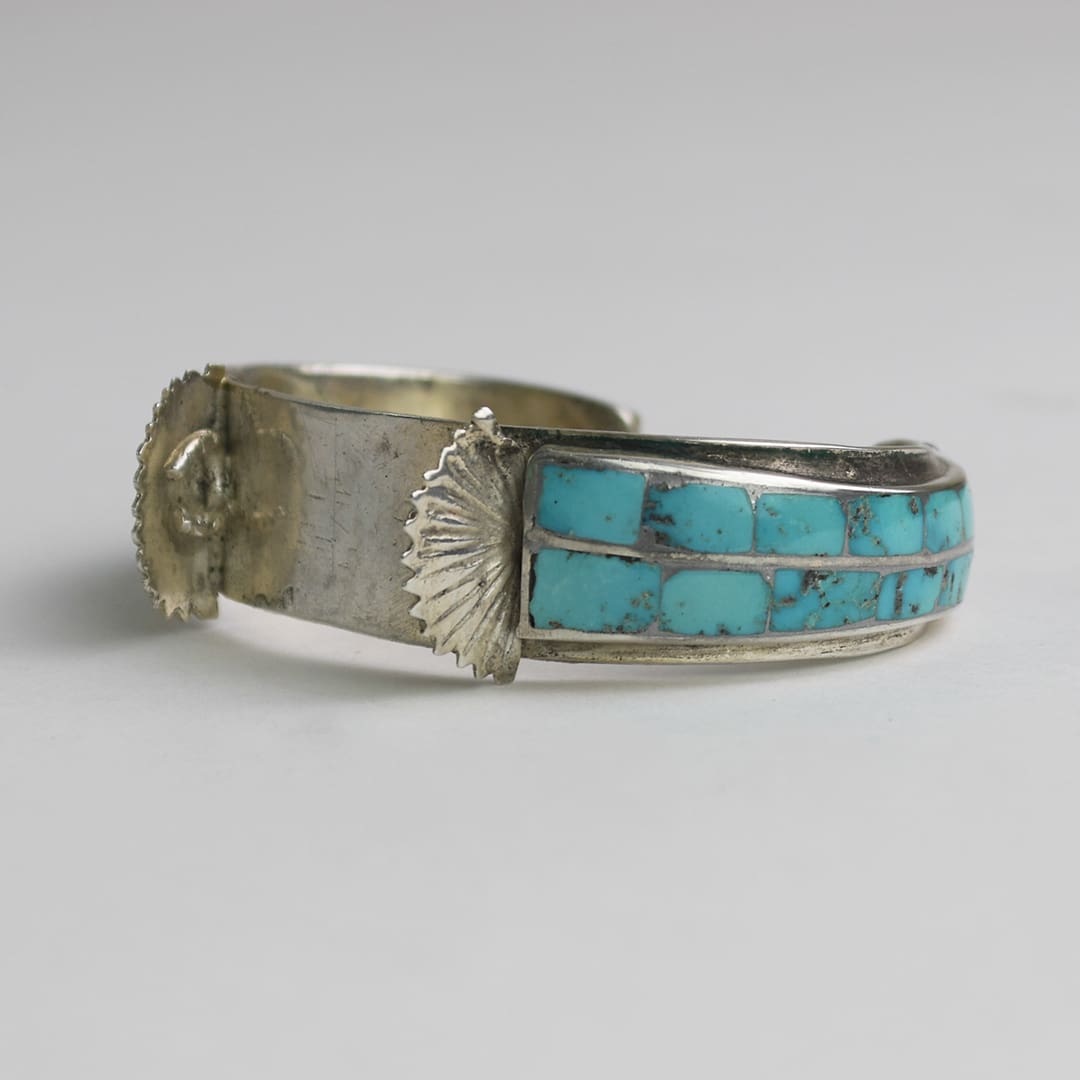 Sterling Silver Turquoise Bracelet 1.23 ozt - Image 6